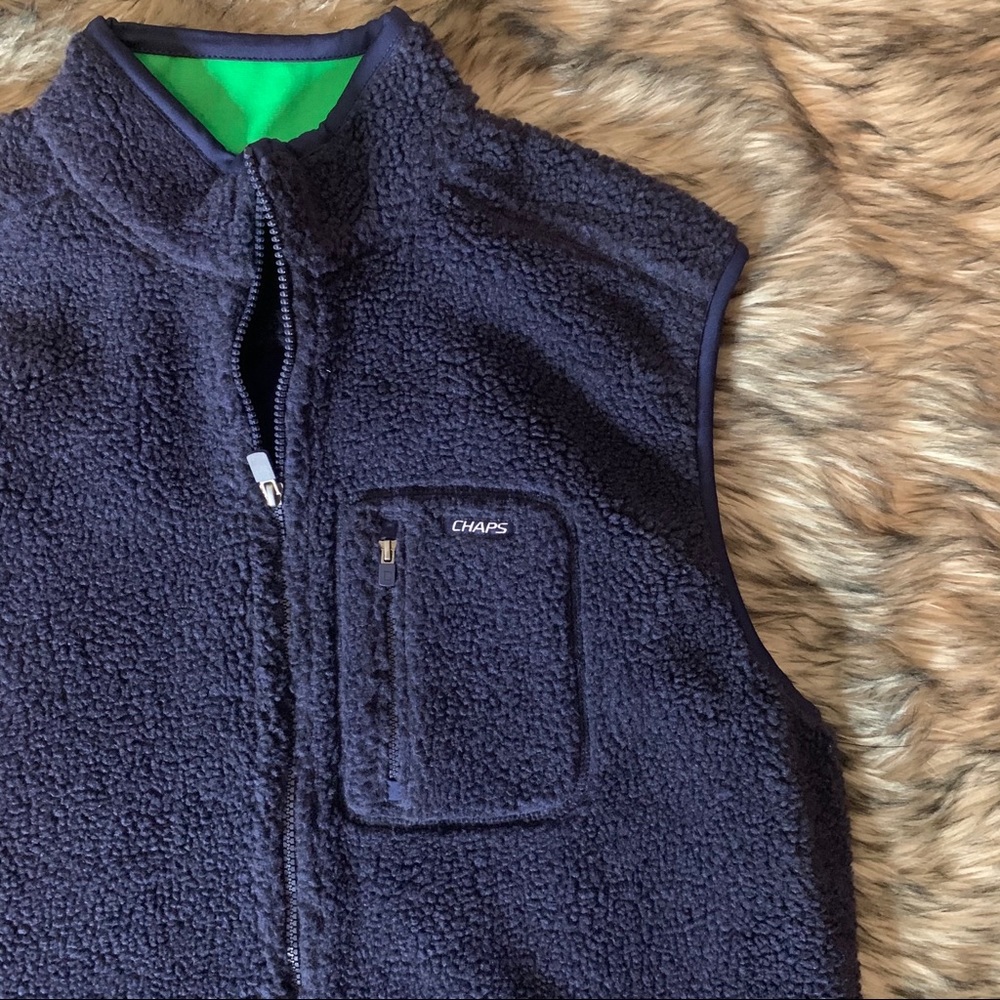 Retro Chaps Sport Active teddy Fleece Vest Blue - Picture 3 of 10